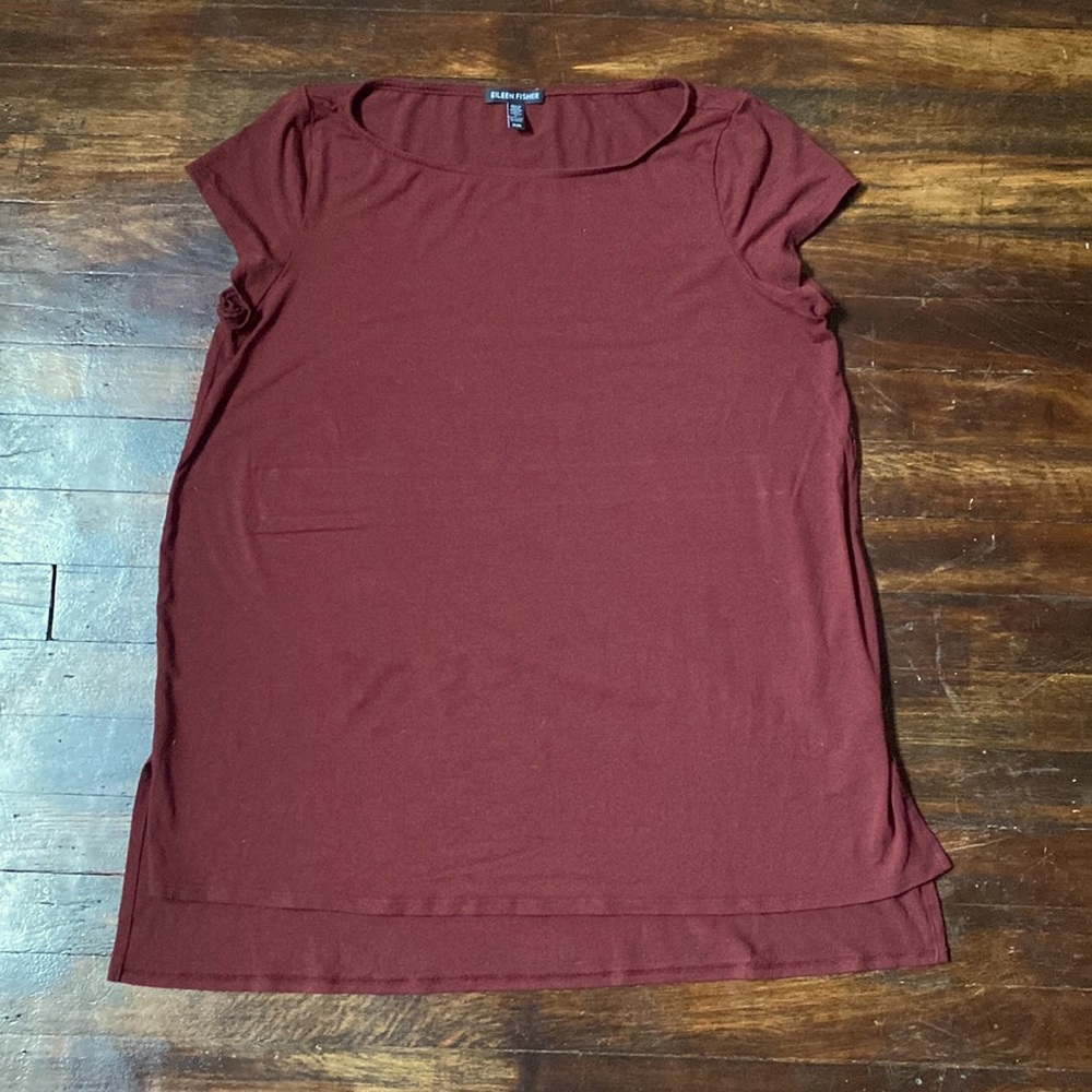 Eileen Fisher Burgundy T-Shirt